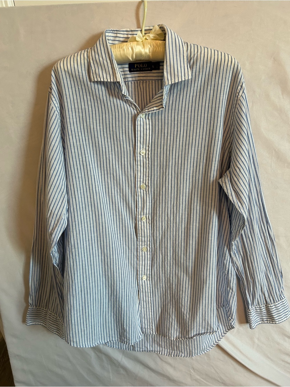 Ralph Lauren Lightweight Blue & White Striped Button-Up Shirt